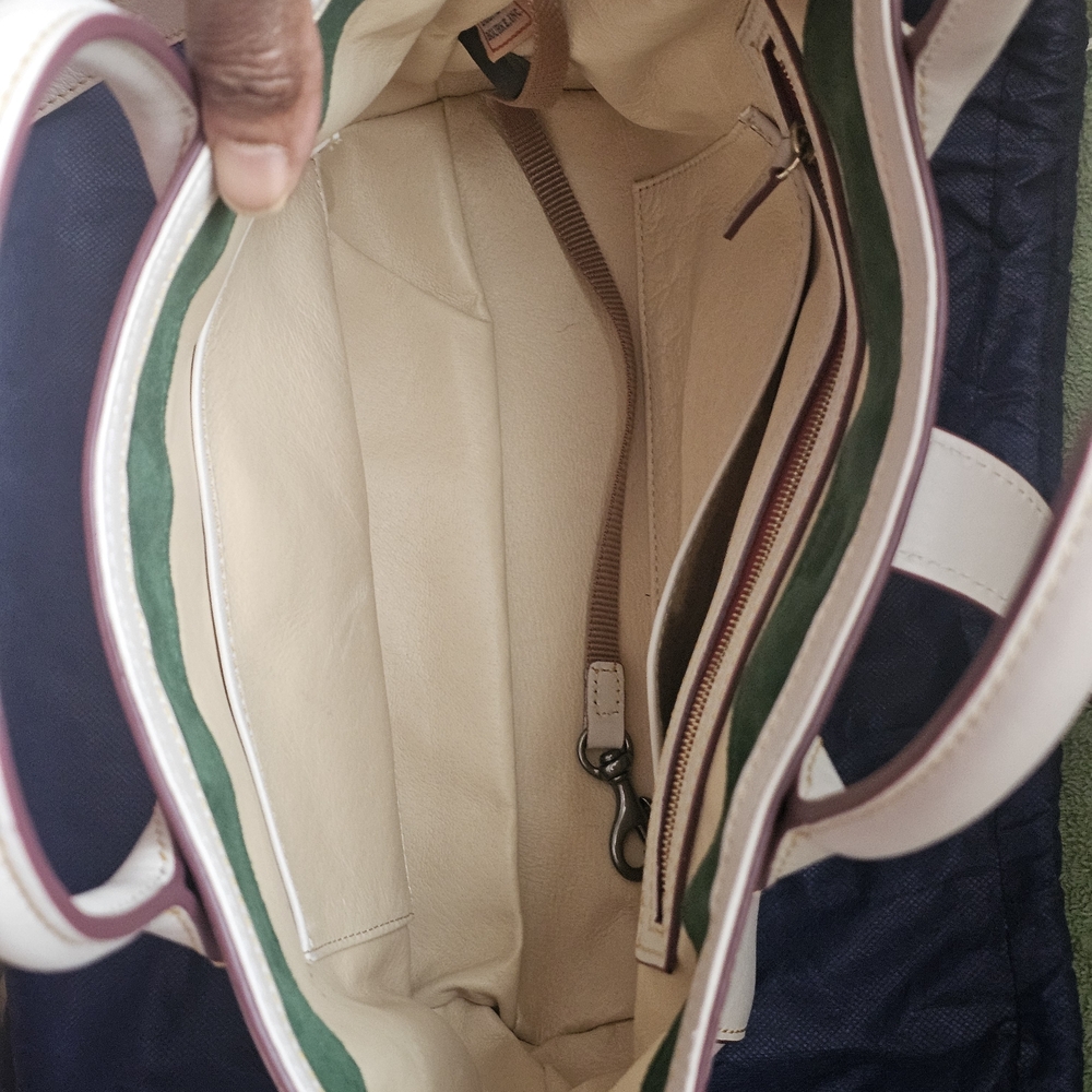 Dooney & Bourke Florentine Leather Cream Satchel with Gold Accents NWOT - Picture 7 of 14